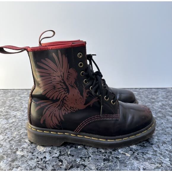 Damaged Dr. Martens Year Of The Rooster Black Combat Boots Women’s 8 /Mens 7 main image 9